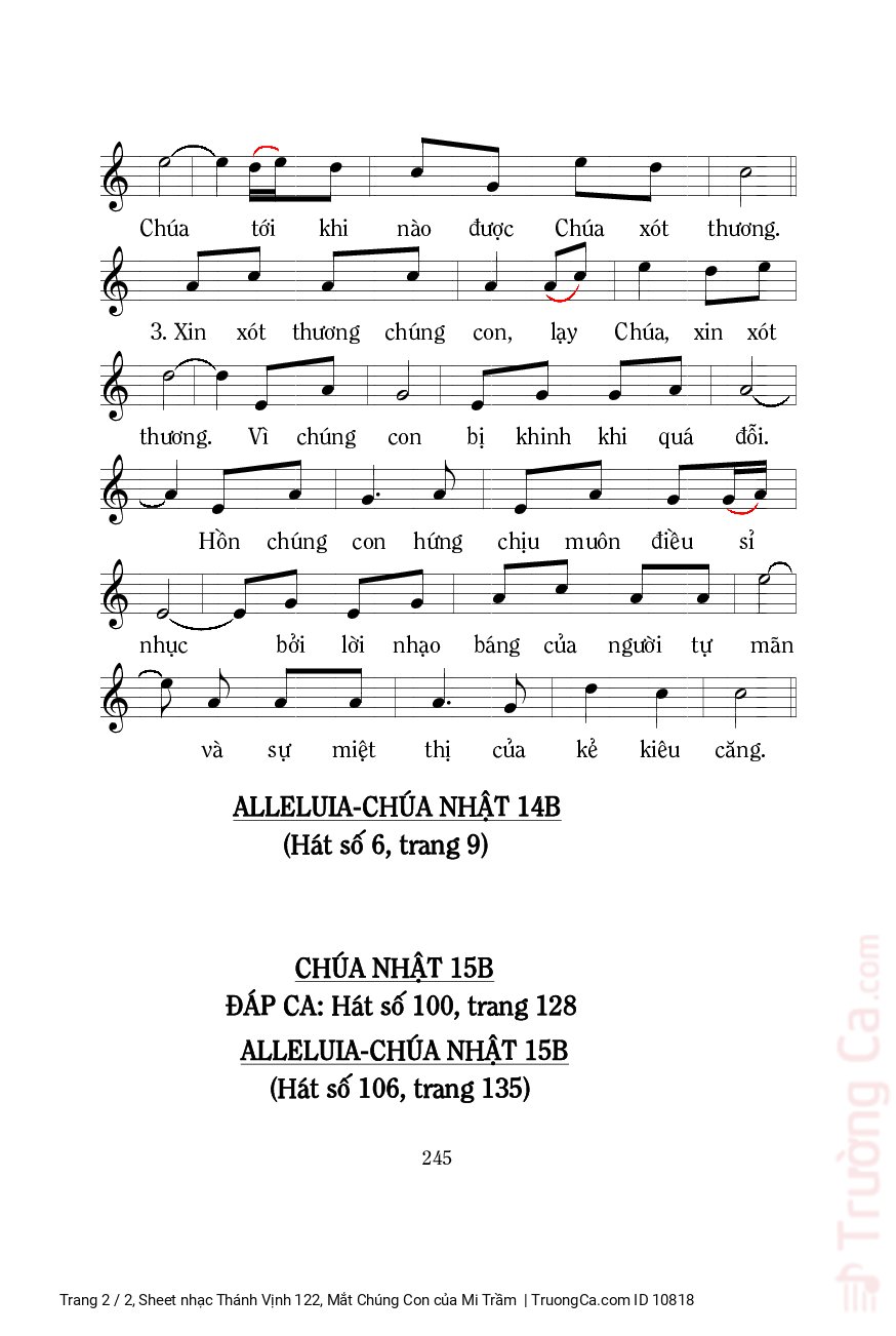 Page 2 of Sheet music PDF Thánh Vịnh 122, Mắt Chúng Con - Mi Trầm