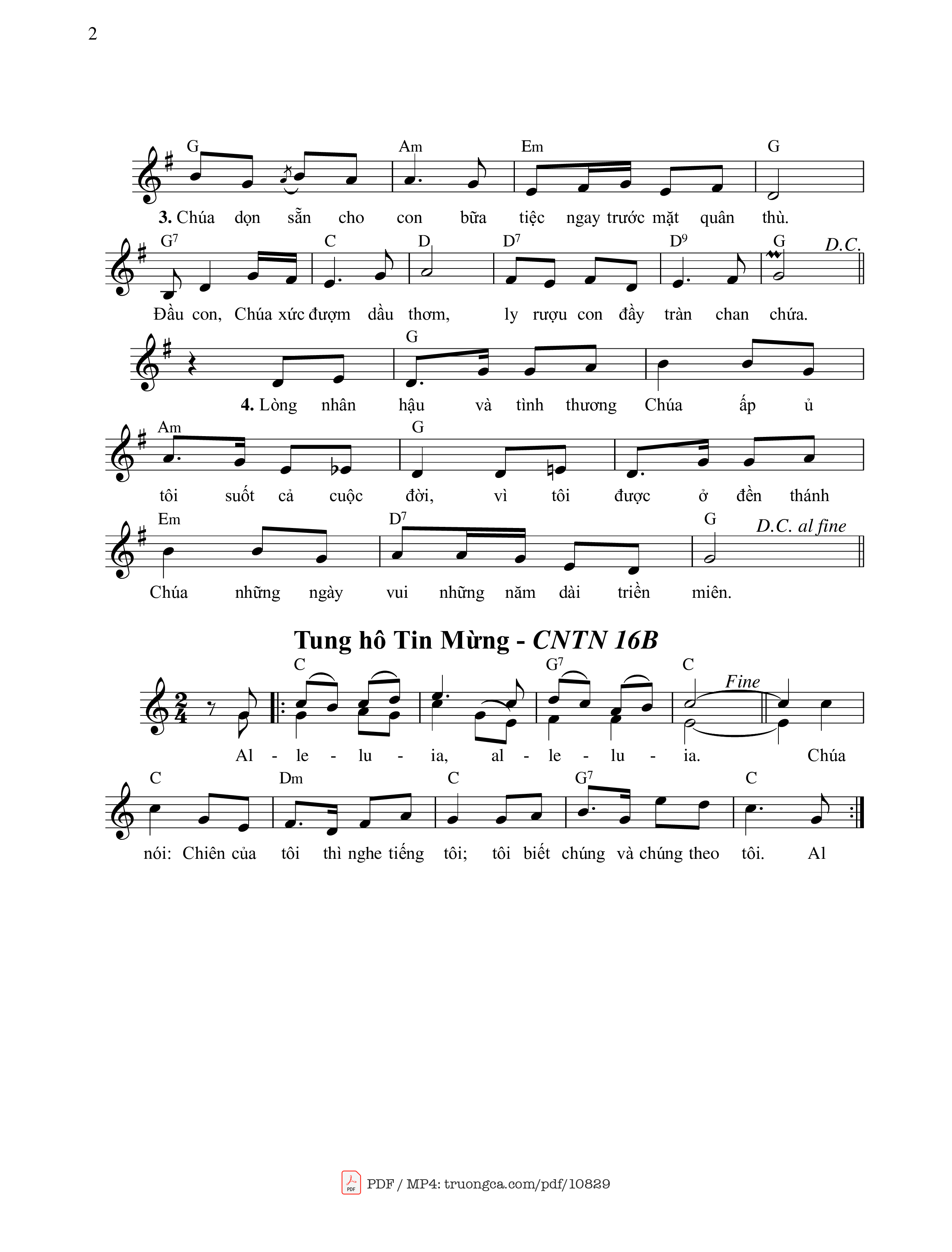 Page 2 of Sheet music PDF Thánh Vịnh 22, Mục Tử Chăn Dắt - Ngọc Cẩn