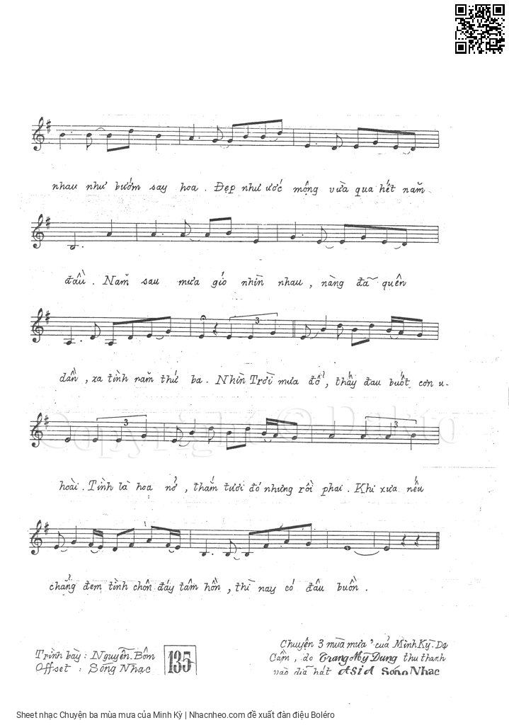 Page 2 of Sheet music PDF Chuyện ba mùa mưa - Minh Kỳ