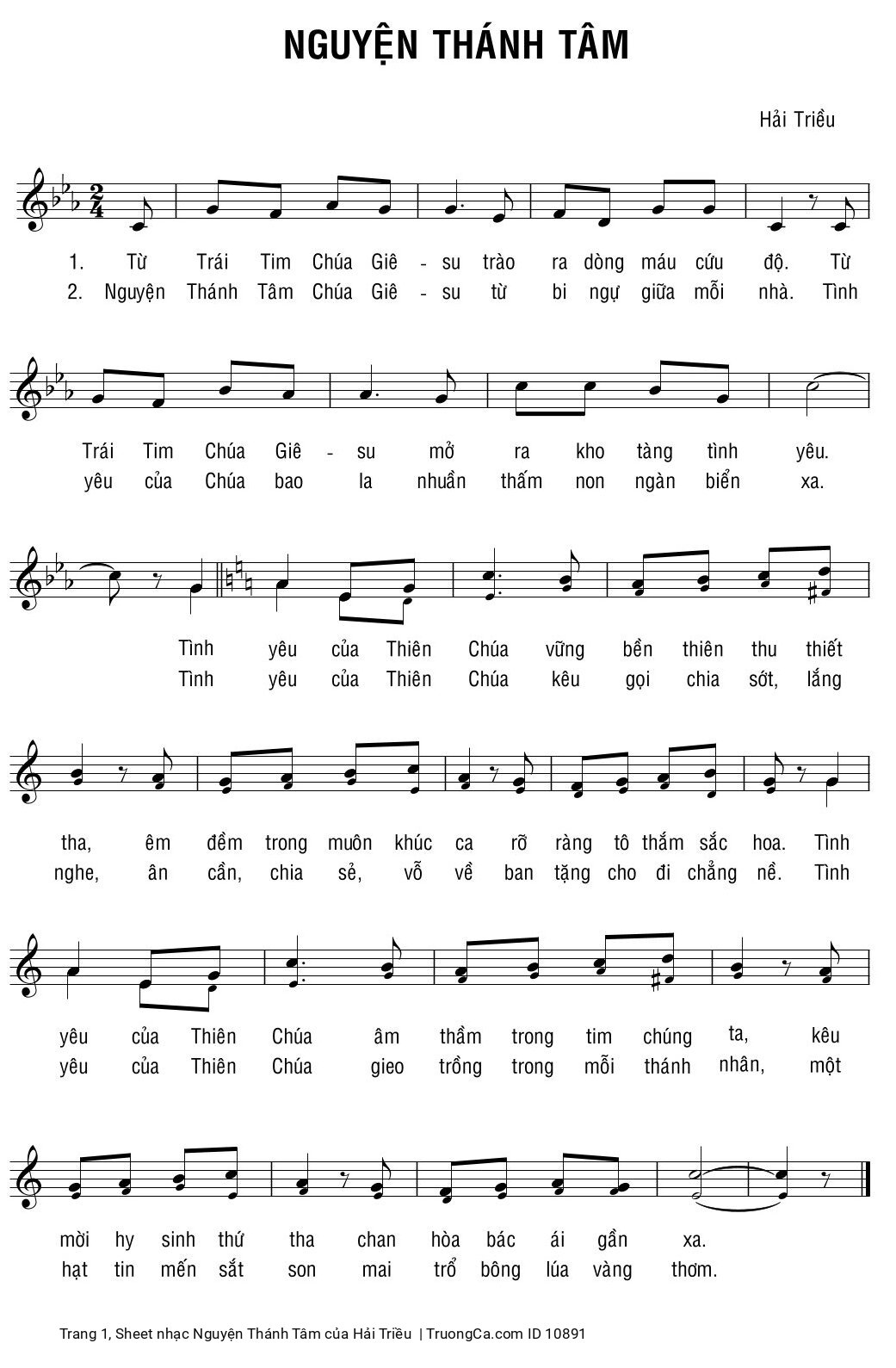 Sheet PDF of Nguyện Thánh Tâm