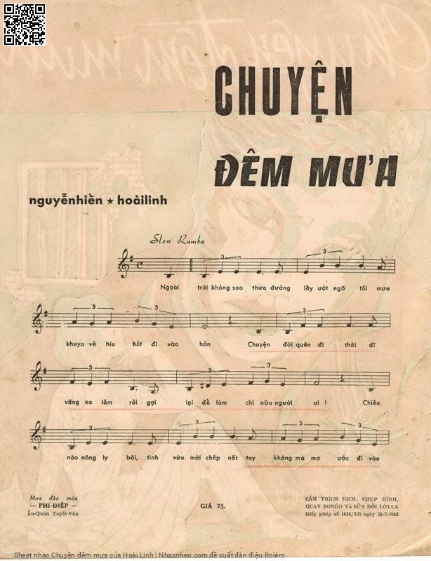 Page 2 of Sheet music PDF Chuyện đêm mưa - Hoài Linh