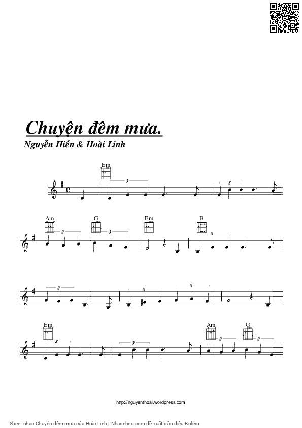 Page 5 of Sheet music PDF Chuyện đêm mưa - Hoài Linh