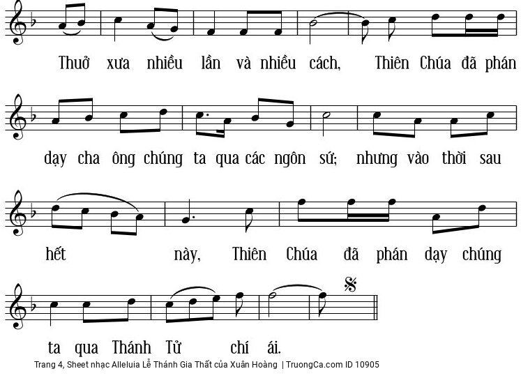 Page 4 of Sheet music PDF Alleluia Lễ Thánh Gia Thất - Xuân Hoàng