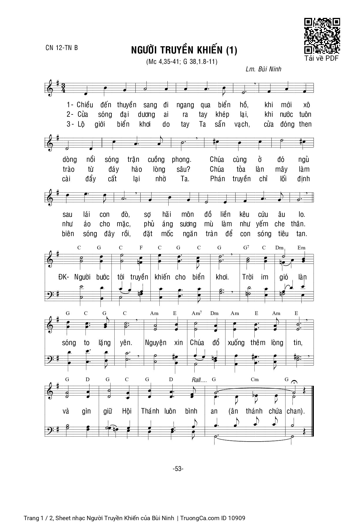 Sheet PDF of Người Truyền Khiến