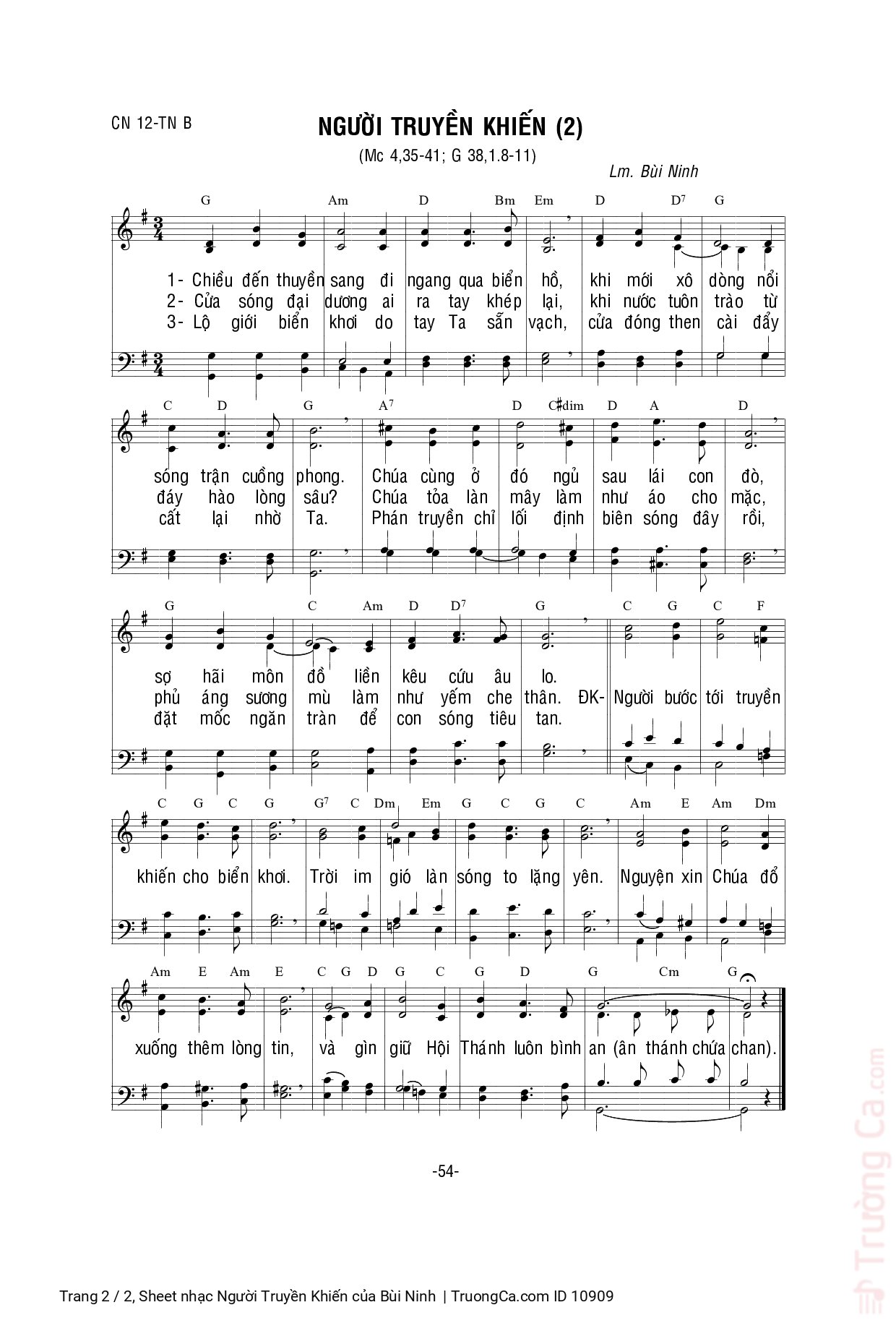 Page 2 of Sheet music PDF Người Truyền Khiến - Bùi Ninh