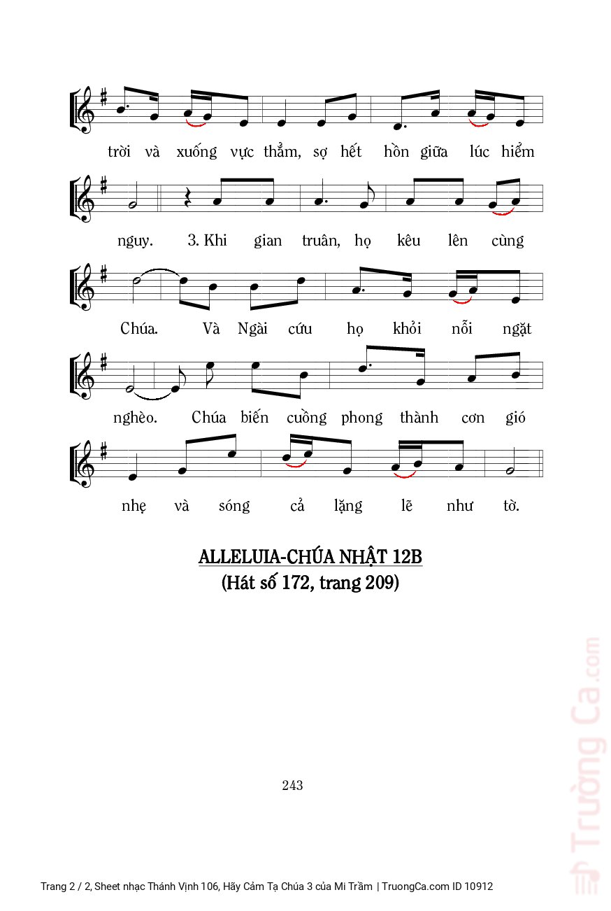 Page 2 of Sheet music PDF Thánh Vịnh 106, Hãy Cảm Tạ Chúa 3 - Mi Trầm