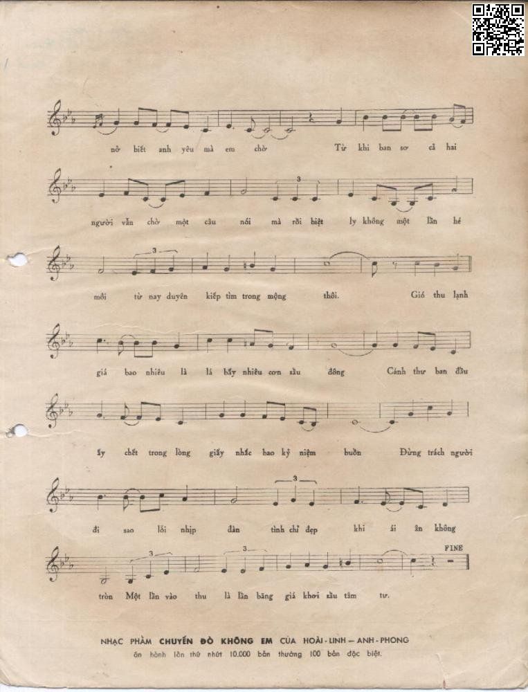 Page 3 of Sheet music PDF Chuyến đò không em - Hoài Linh