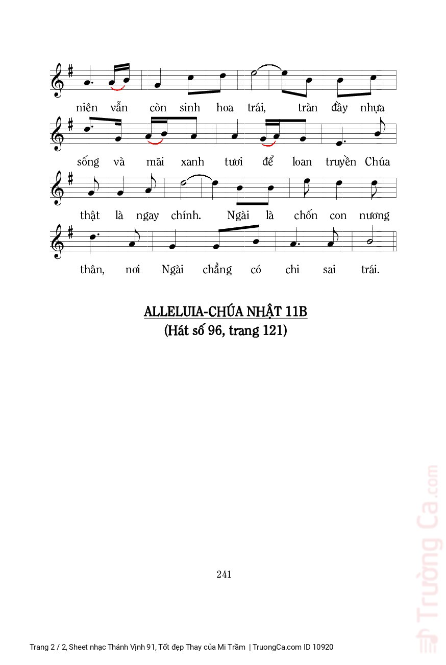 Page 2 of Sheet music PDF Thánh Vịnh 91, Tốt đẹp Thay - Mi Trầm