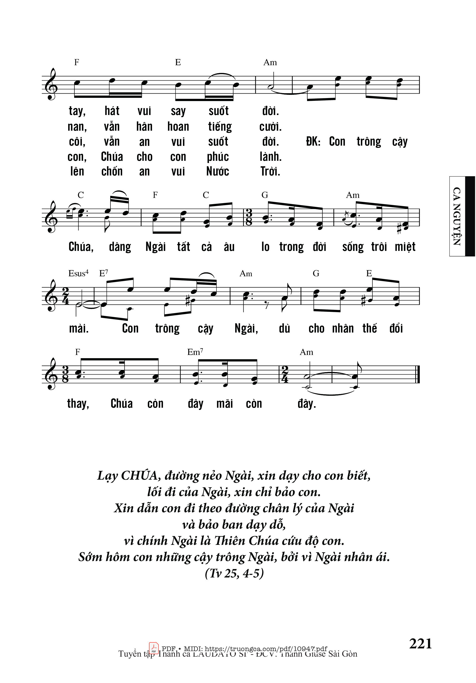 Page 2 of Sheet music PDF Con Trông Cậy Chúa - Phanxicô