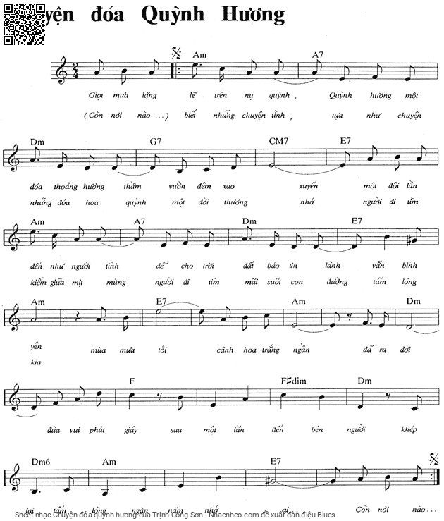 Sheet PDF of Chuyện đóa quỳnh hương