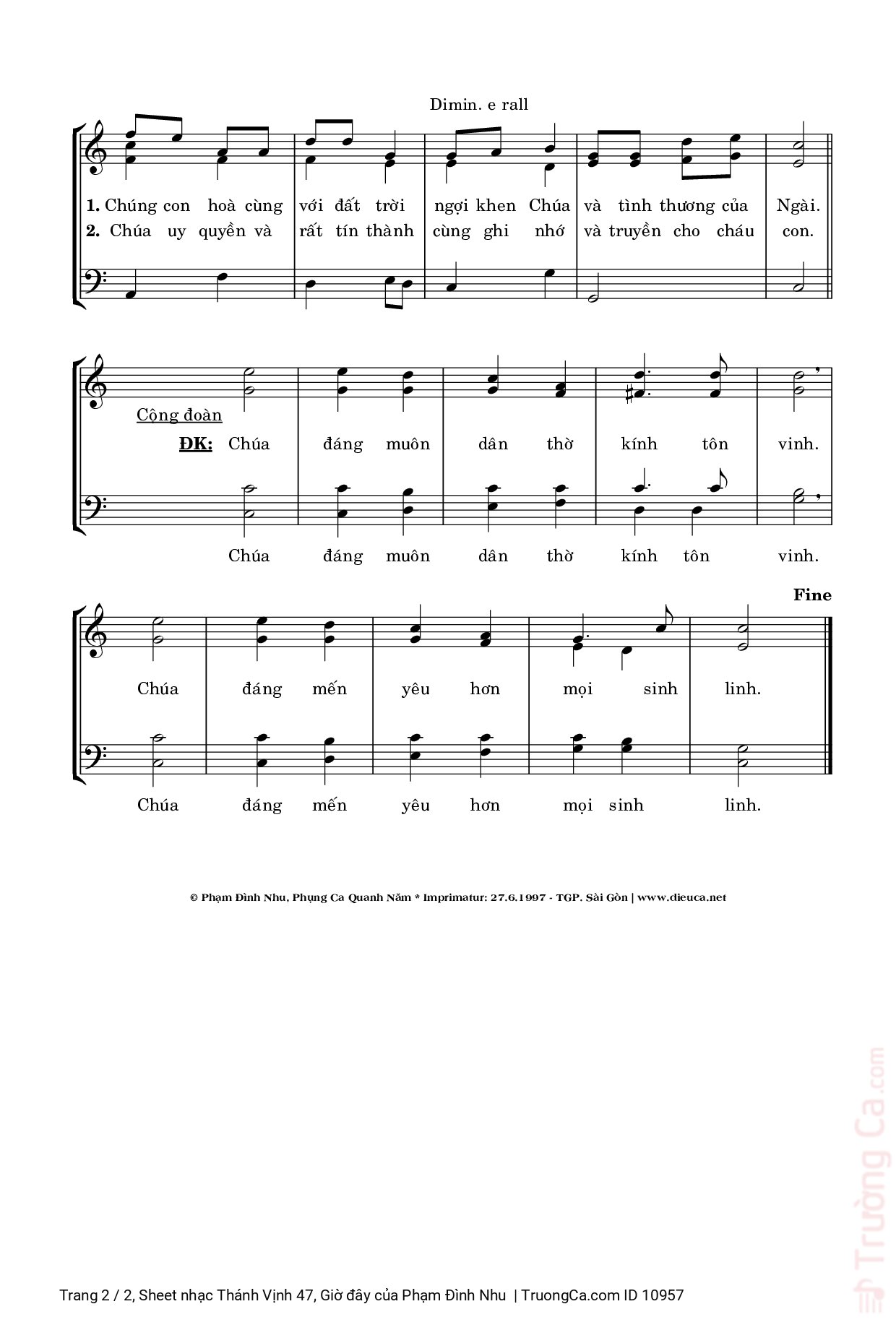 Page 2 of Sheet music PDF Thánh Vịnh 47, Giờ đây - Phạm Đình Nhu