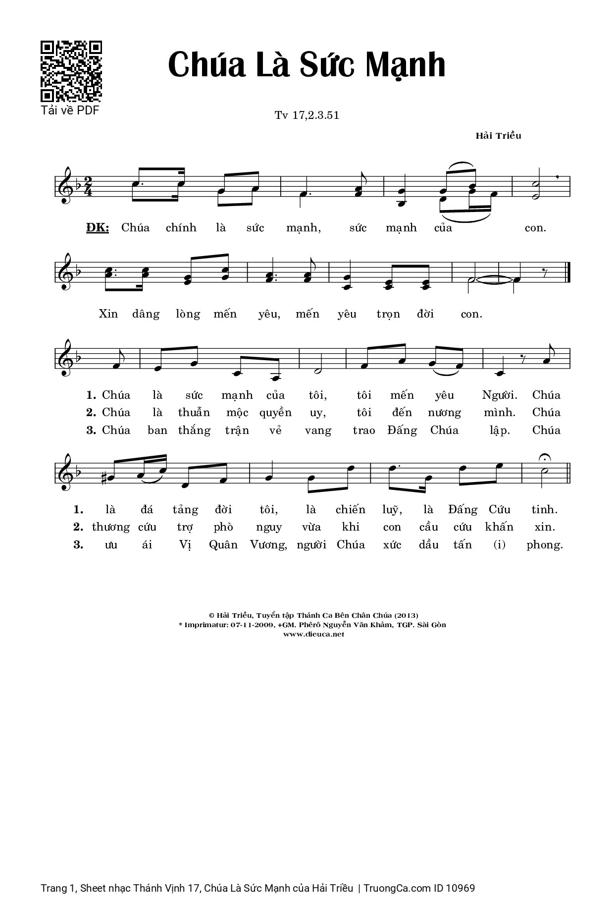 Sheet PDF of Thánh Vịnh 17, Chúa Là Sức Mạnh