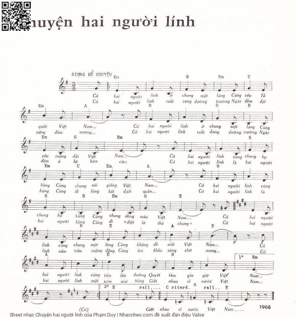 Sheet PDF of Chuyện hai người lính