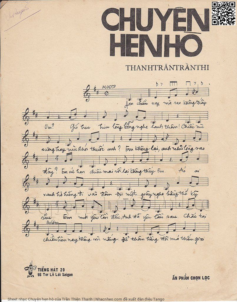 Page 2 of Sheet music PDF Chuyện hẹn hò - Trần Thiện Thanh