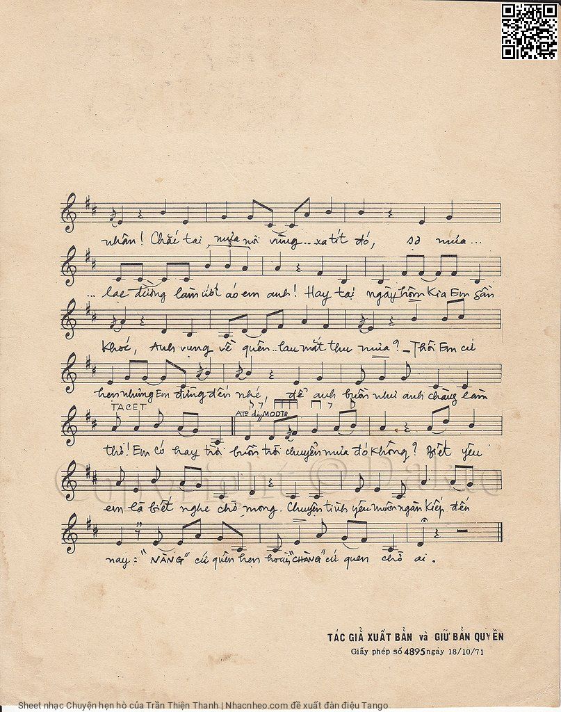 Page 3 of Sheet music PDF Chuyện hẹn hò - Trần Thiện Thanh