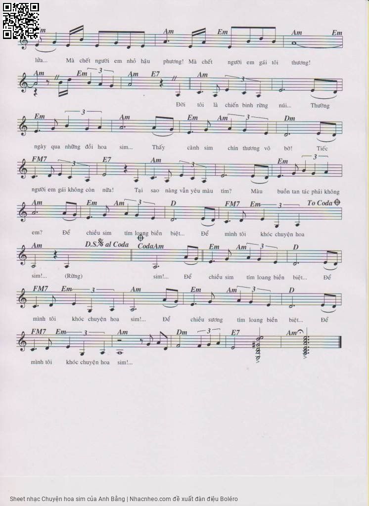 Page 2 of Sheet music PDF Chuyện hoa sim - Anh Bằng
