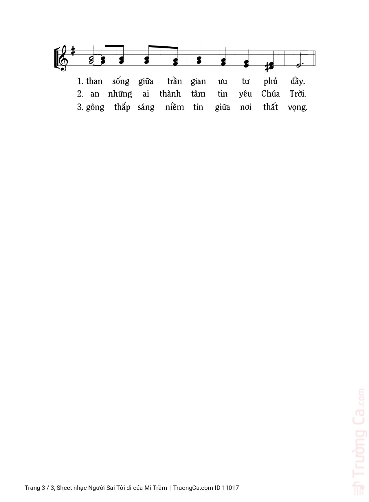 Page 3 of Sheet music PDF Người Sai Tôi đi - Mi Trầm