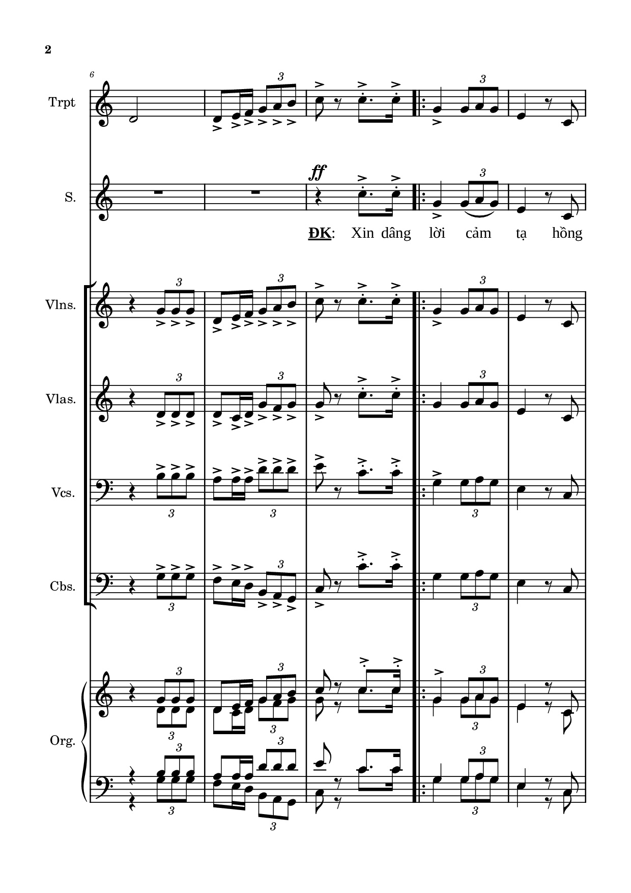 Page 2 of Sheet music PDF Tán Tụng Hồng ân (Hợp xướng) - Hải Linh & Vũ Đình Trác
