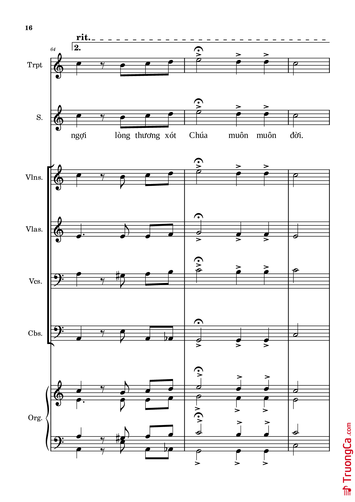Page 16 of Sheet music PDF Tán Tụng Hồng ân (Hợp xướng) - Hải Linh & Vũ Đình Trác