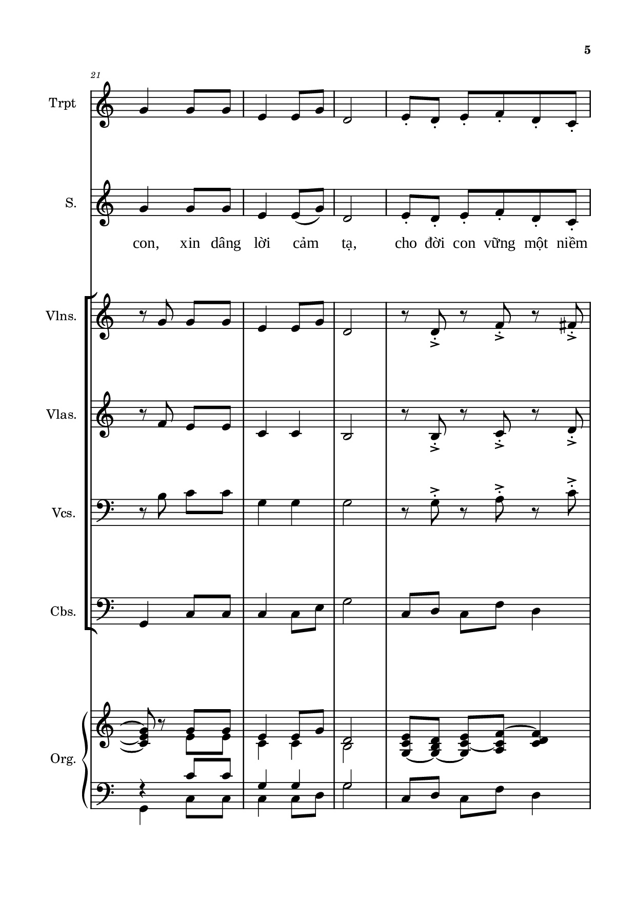 Page 5 of Sheet music PDF Tán Tụng Hồng ân (Hợp xướng) - Hải Linh & Vũ Đình Trác