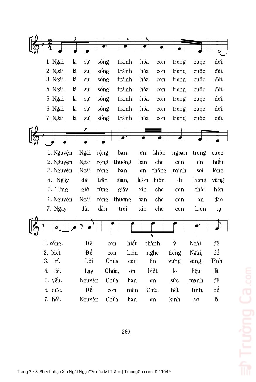 Page 2 of Sheet music PDF Xin Ngài Ngự đến - Mi Trầm