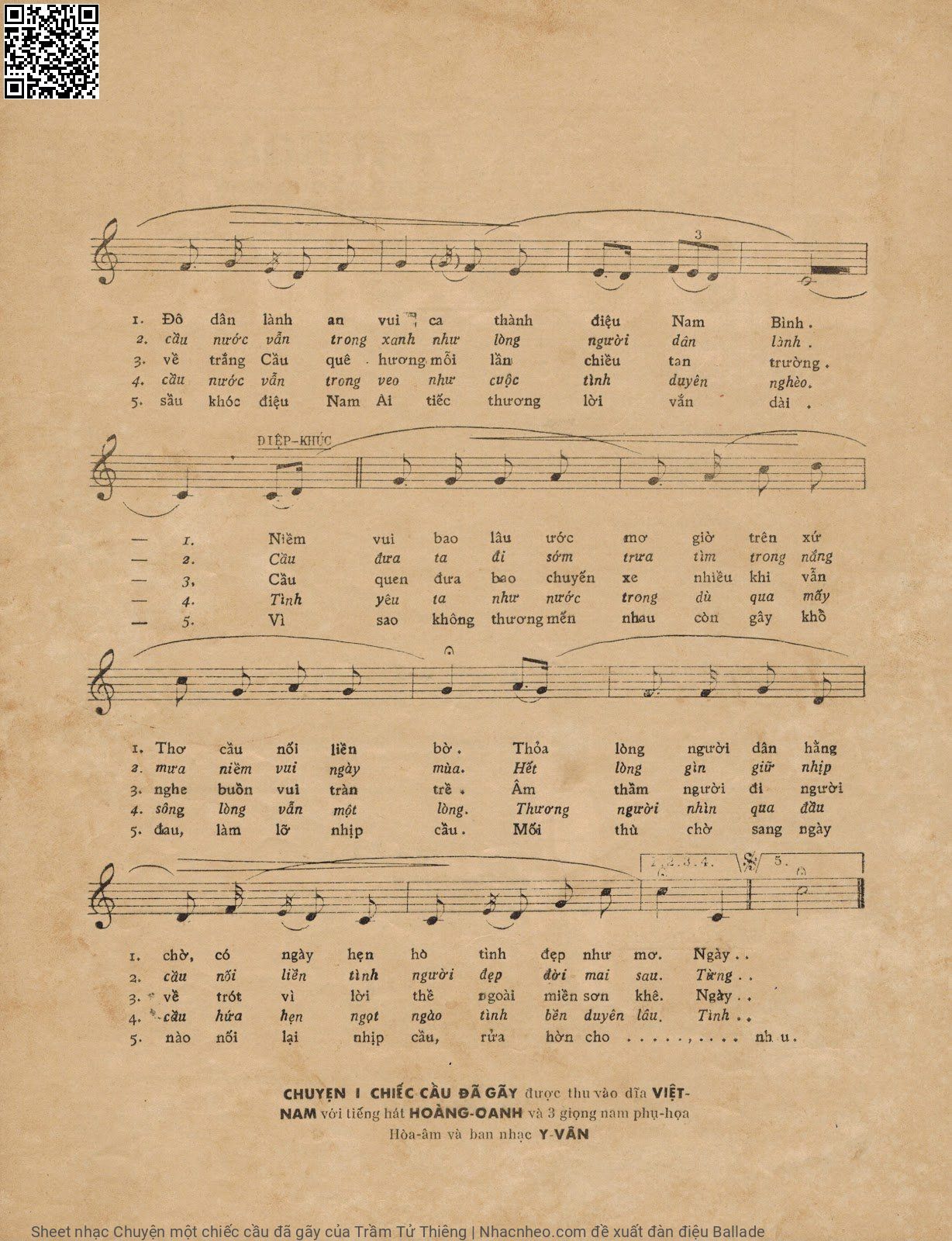 Page 3 of Sheet music PDF Chuyện một chiếc cầu đã gãy - Trầm Tử Thiêng