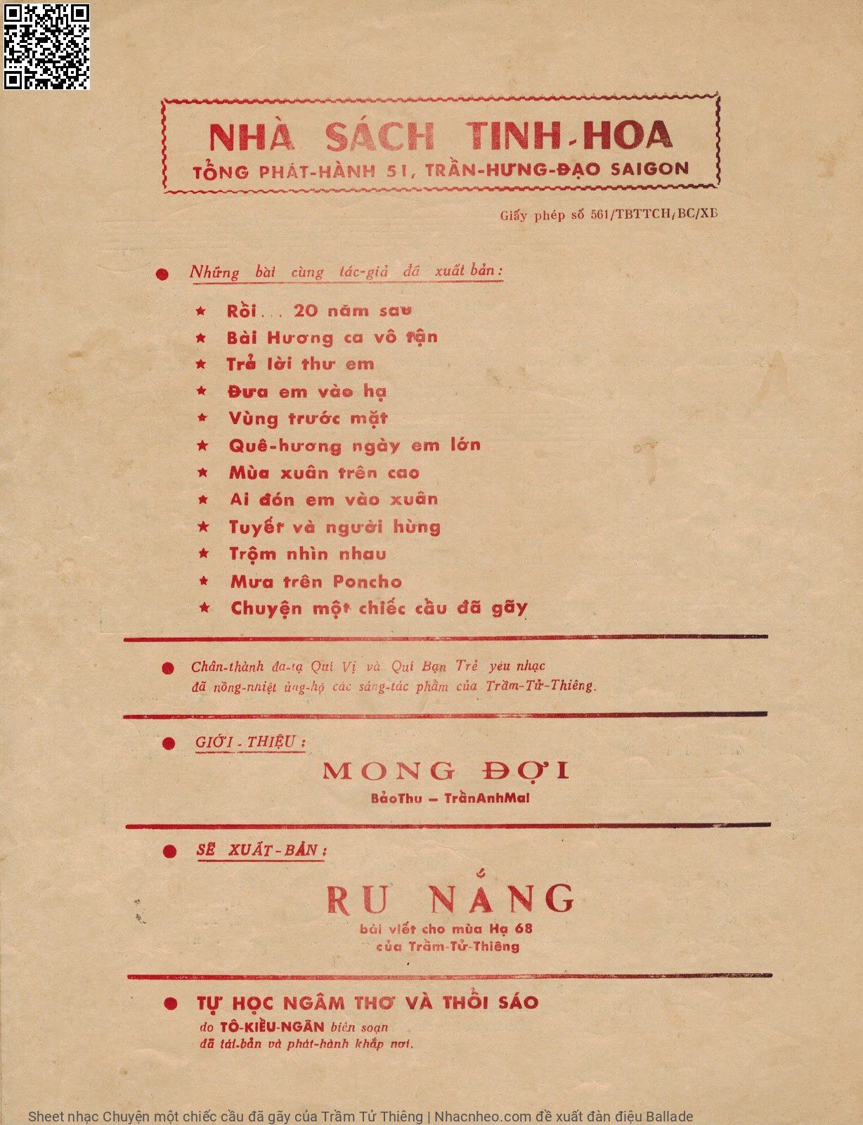 Page 4 of Sheet music PDF Chuyện một chiếc cầu đã gãy - Trầm Tử Thiêng