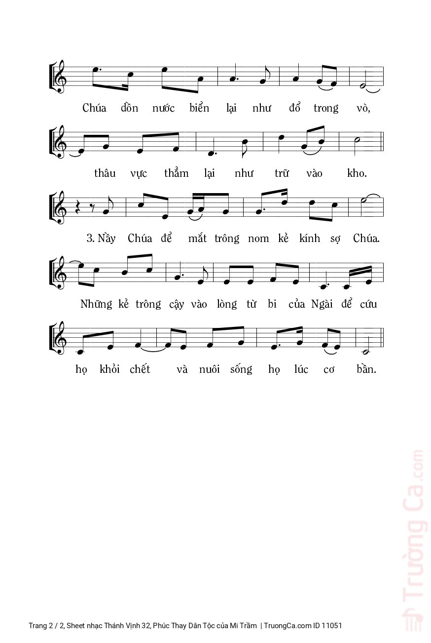 Page 2 of Sheet music PDF Thánh Vịnh 32, Phúc Thay Dân Tộc - Mi Trầm