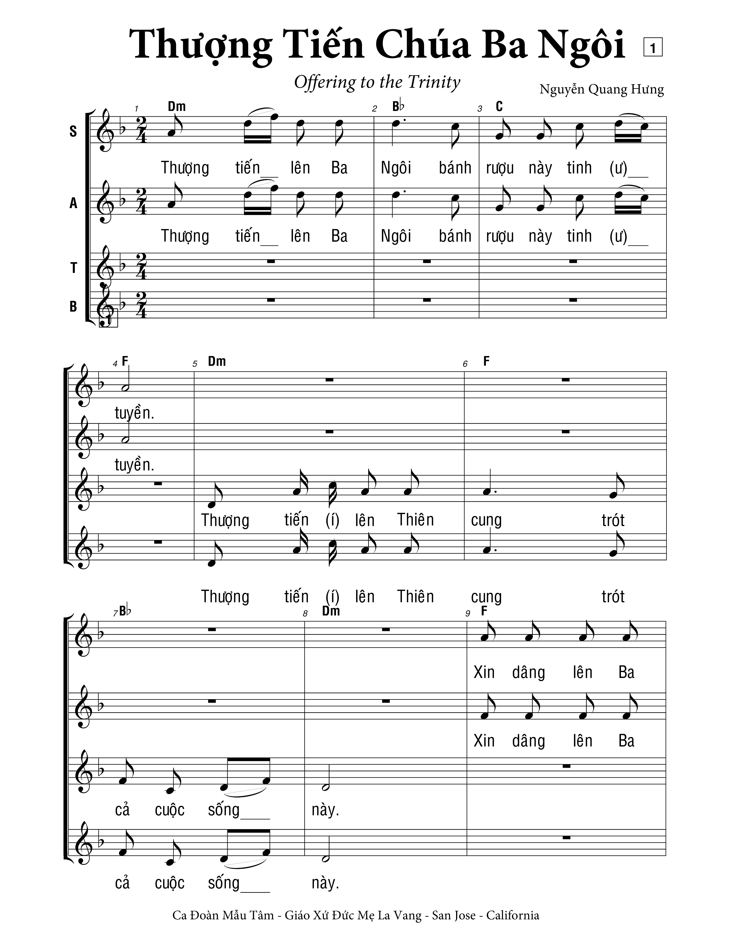 Page 3 of Sheet music PDF Thượng Tiến Chúa Ba Ngôi - Ngiuyễn Quang Hưng