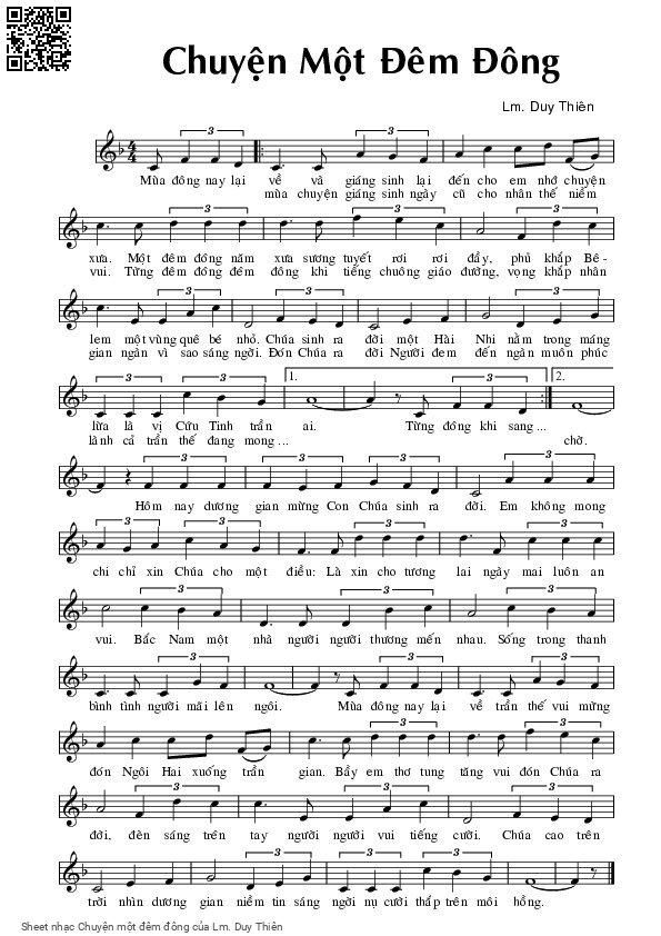 Sheet PDF of Chuyện một đêm đông