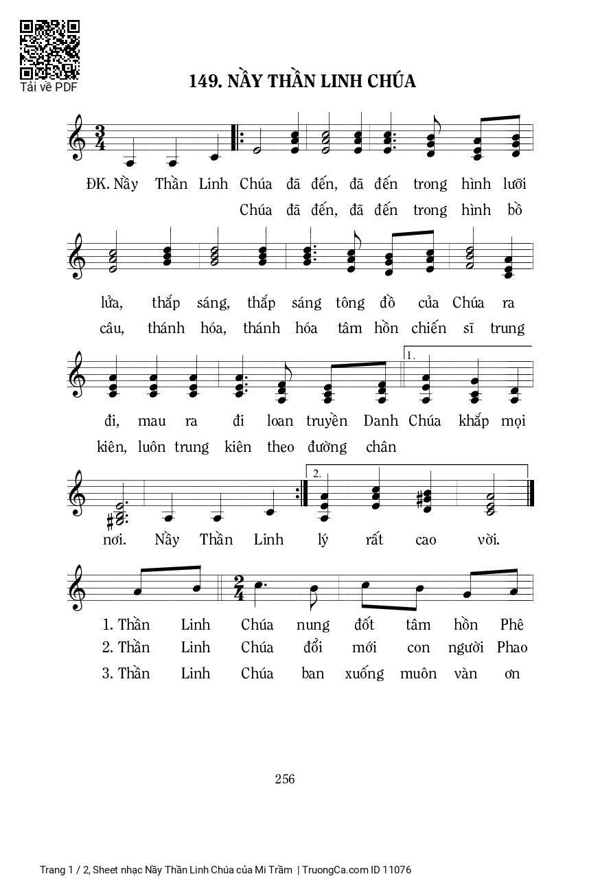 Sheet PDF of Nầy Thần Linh Chúa