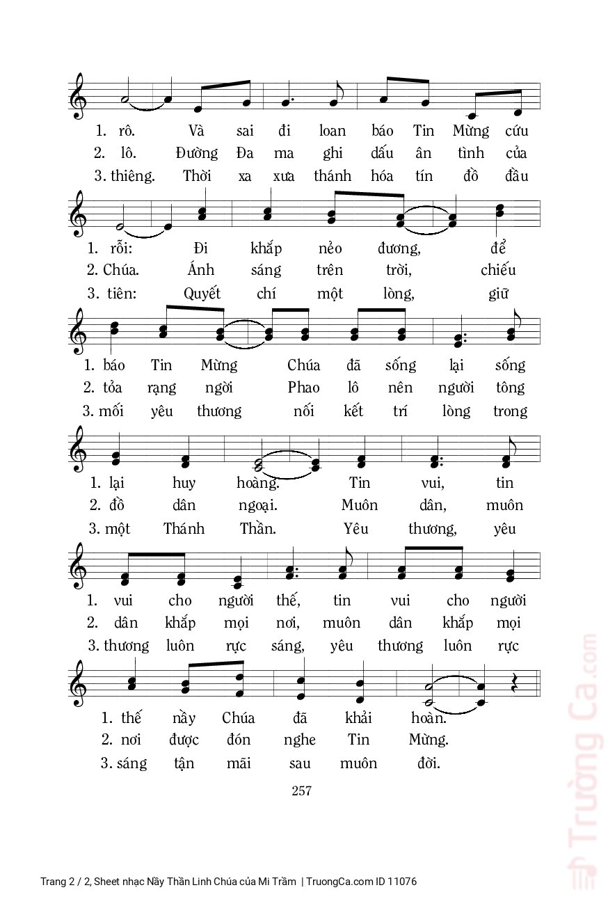 Page 2 of Sheet music PDF Nầy Thần Linh Chúa - Mi Trầm