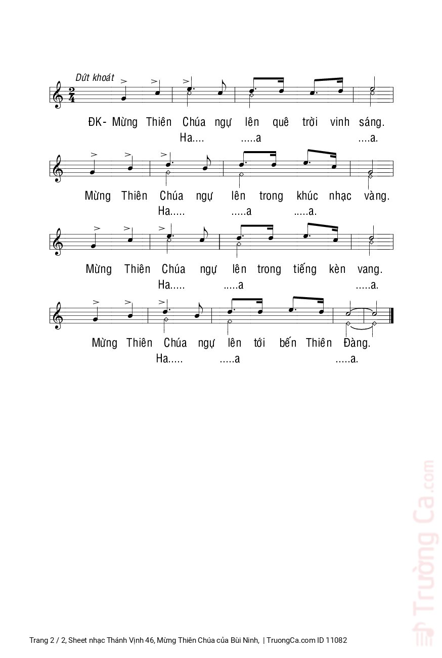 Page 2 of Sheet music PDF Thánh Vịnh 46, Mừng Thiên Chúa - Bùi Ninh,