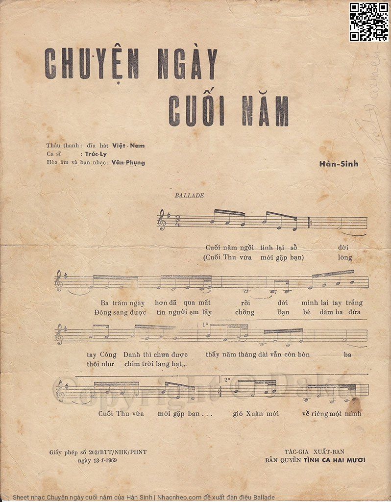 Page 2 of Sheet music PDF Chuyện ngày cuối năm - Hàn Sinh