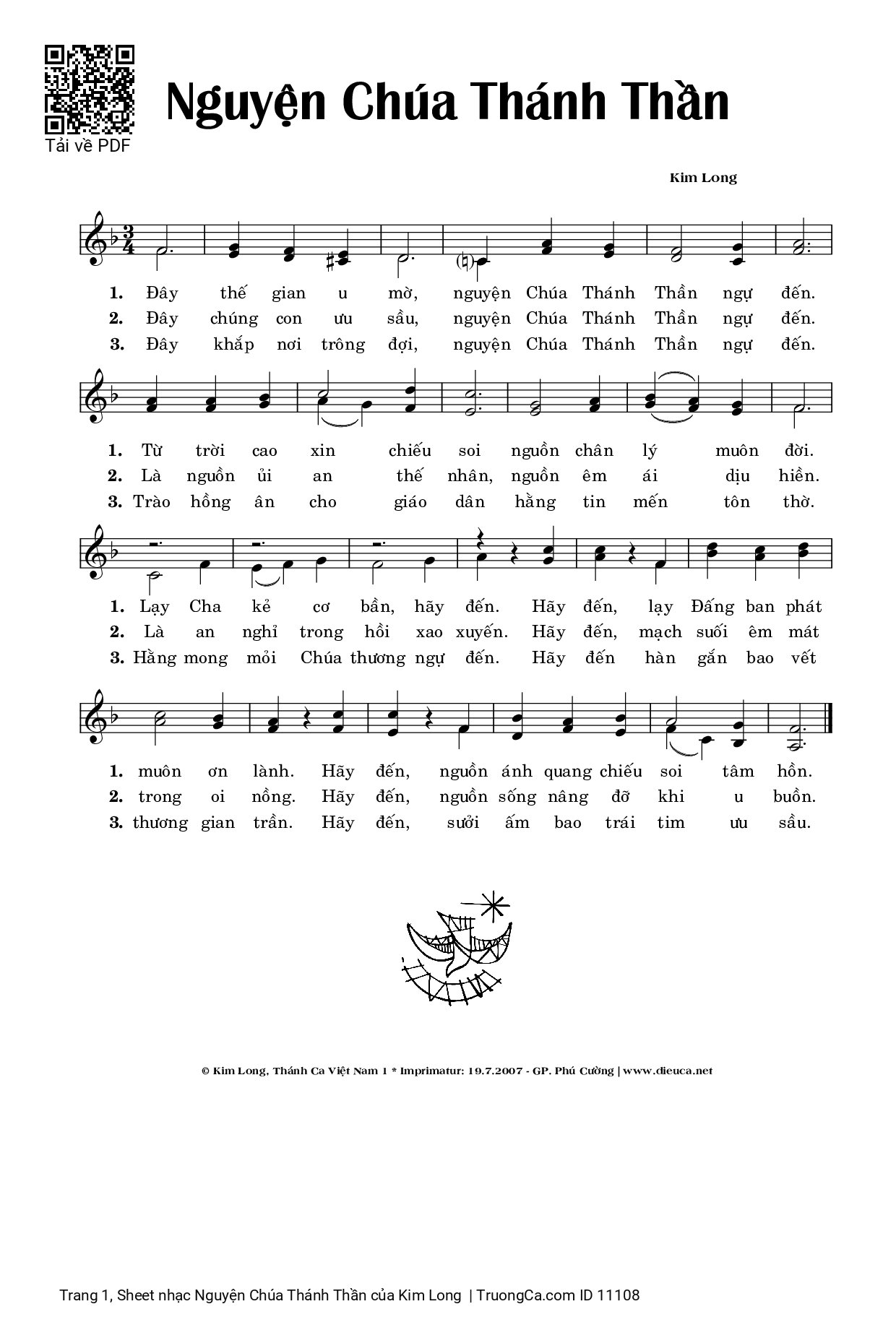 Sheet PDF of Nguyện Chúa Thánh Thần