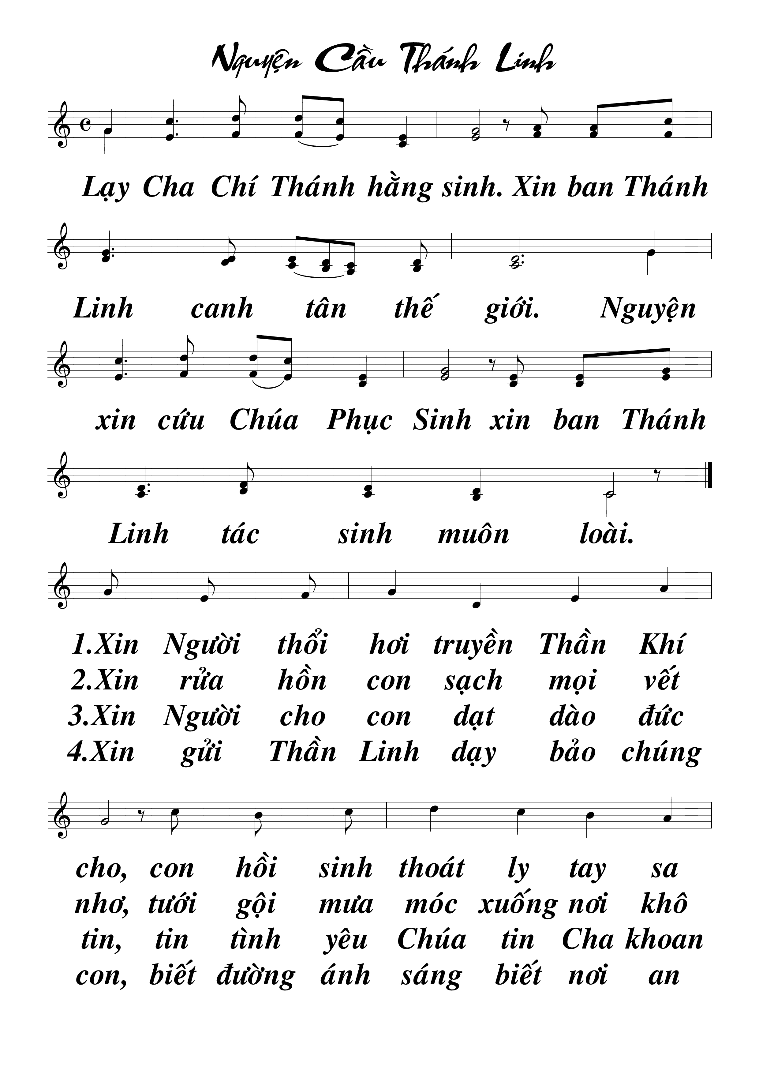 Page 2 of Sheet music PDF Nguyện Cầu Thánh Linh - Nam Hoa