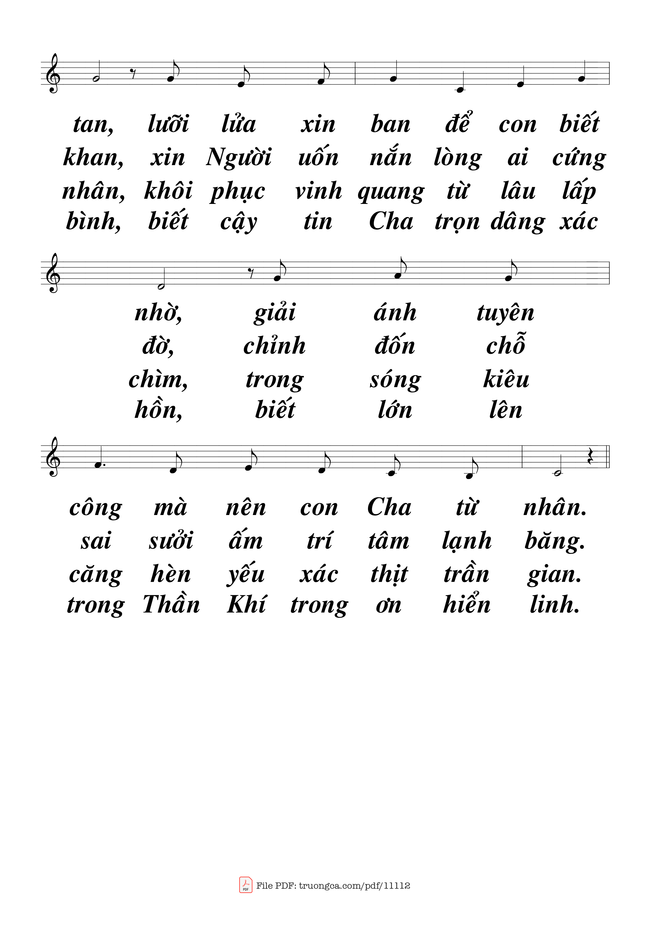 Page 3 of Sheet music PDF Nguyện Cầu Thánh Linh - Nam Hoa