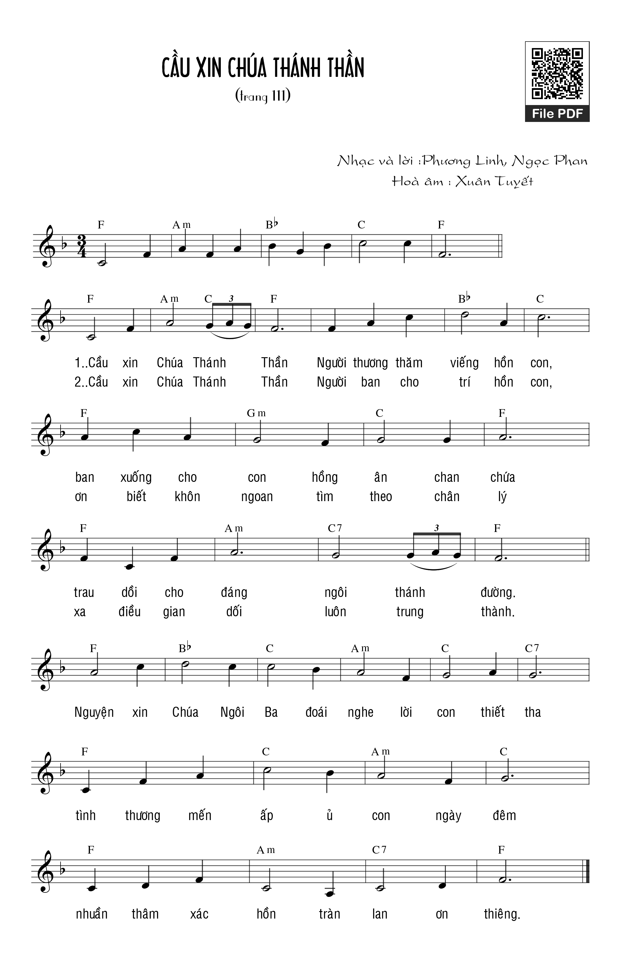 Cầu xin Chúa Thánh Thần Người thương thăm viếng hồn con, Trang 2