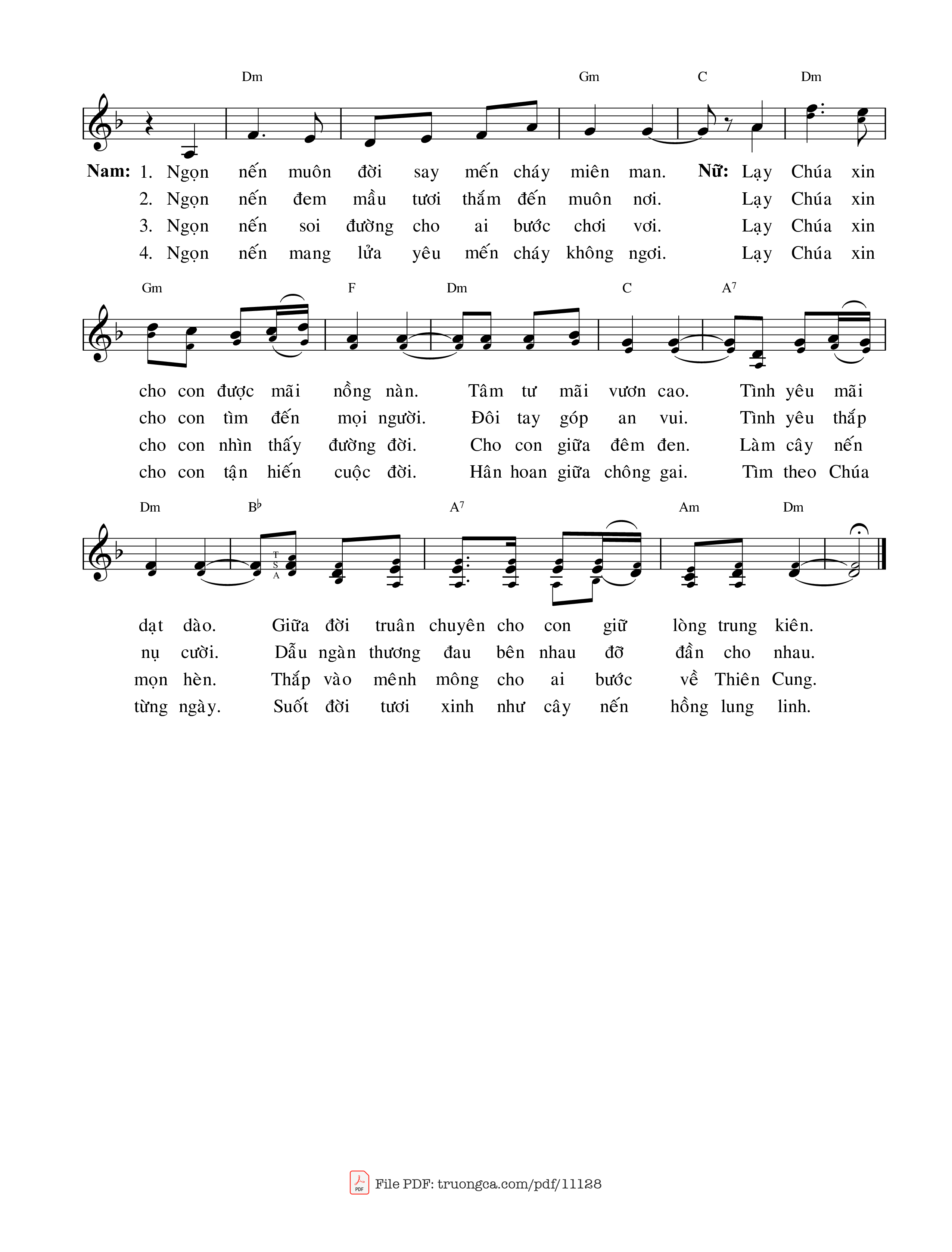 Page 2 of Sheet music PDF Ngọn Nến Thánh Thần - Phanxicô