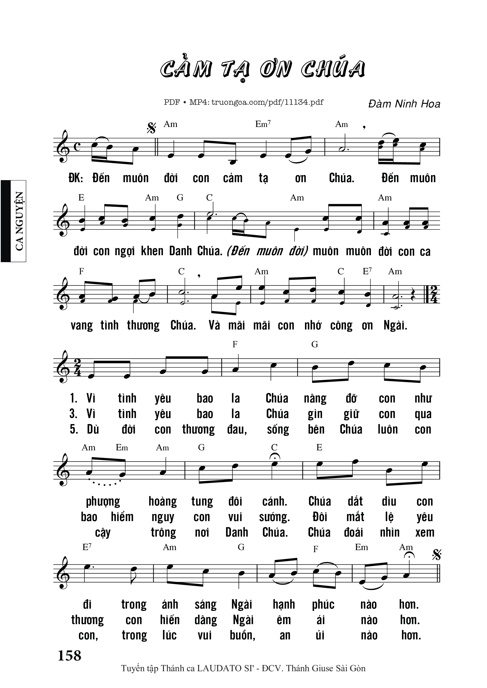 Sheet PDF of Cảm Tạ ơn Chúa