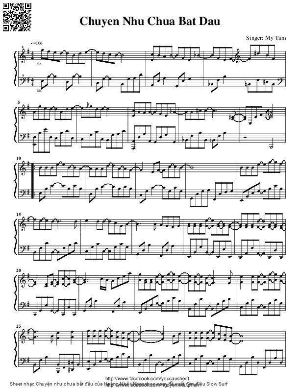 Sheet PDF of Chuyện như chưa bắt đầu