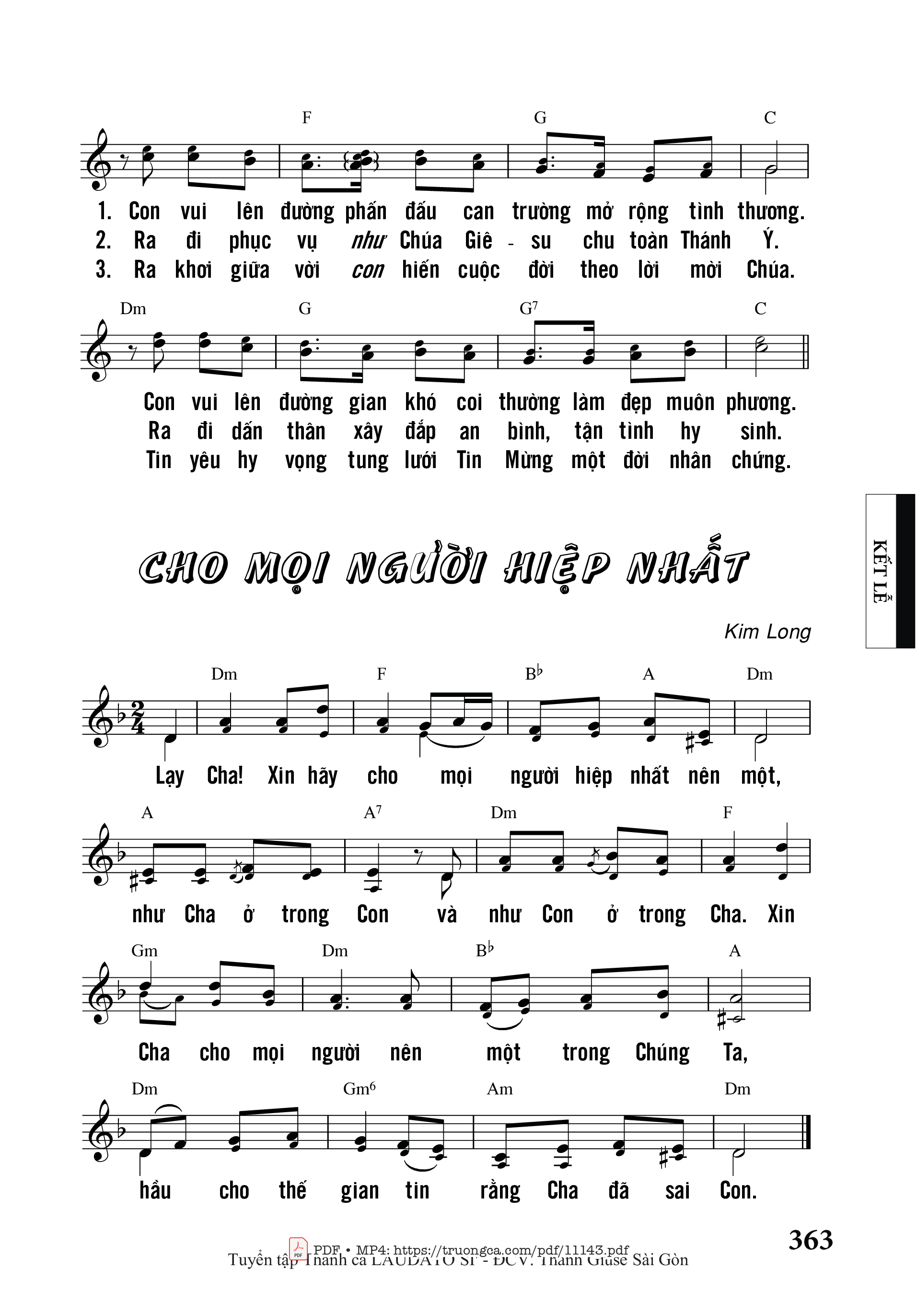 Sheet PDF of Cho Mọi Người Hiệp Nhất