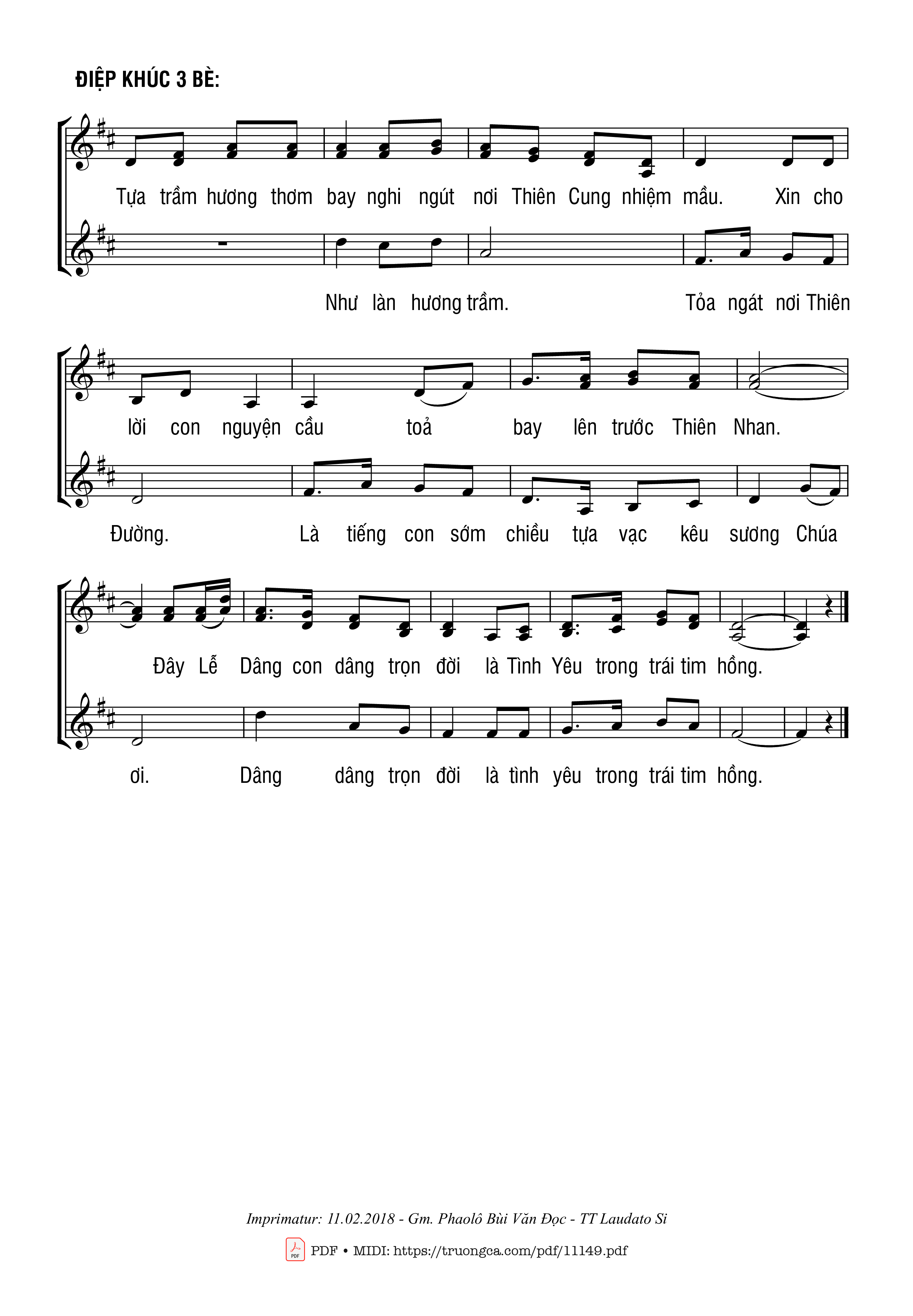 Page 2 of Sheet music PDF Lễ Dâng 2 - Hồng Dung