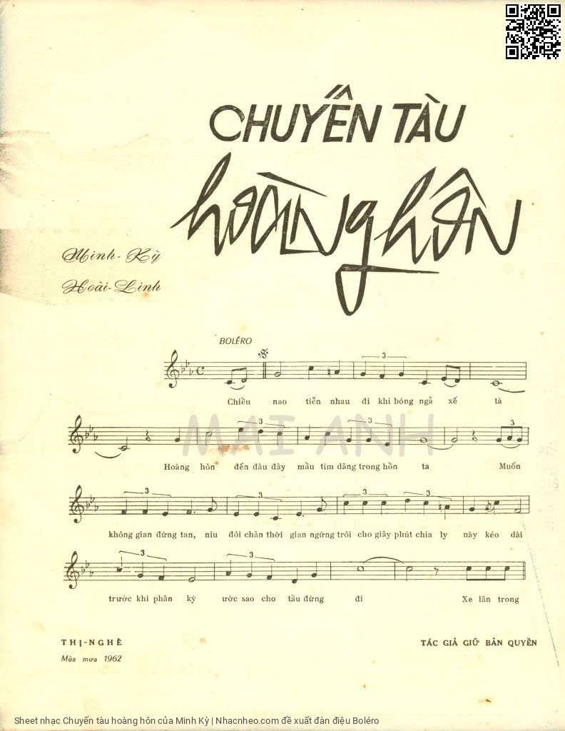 Page 2 of Sheet music PDF Chuyến tàu hoàng hôn - Minh Kỳ