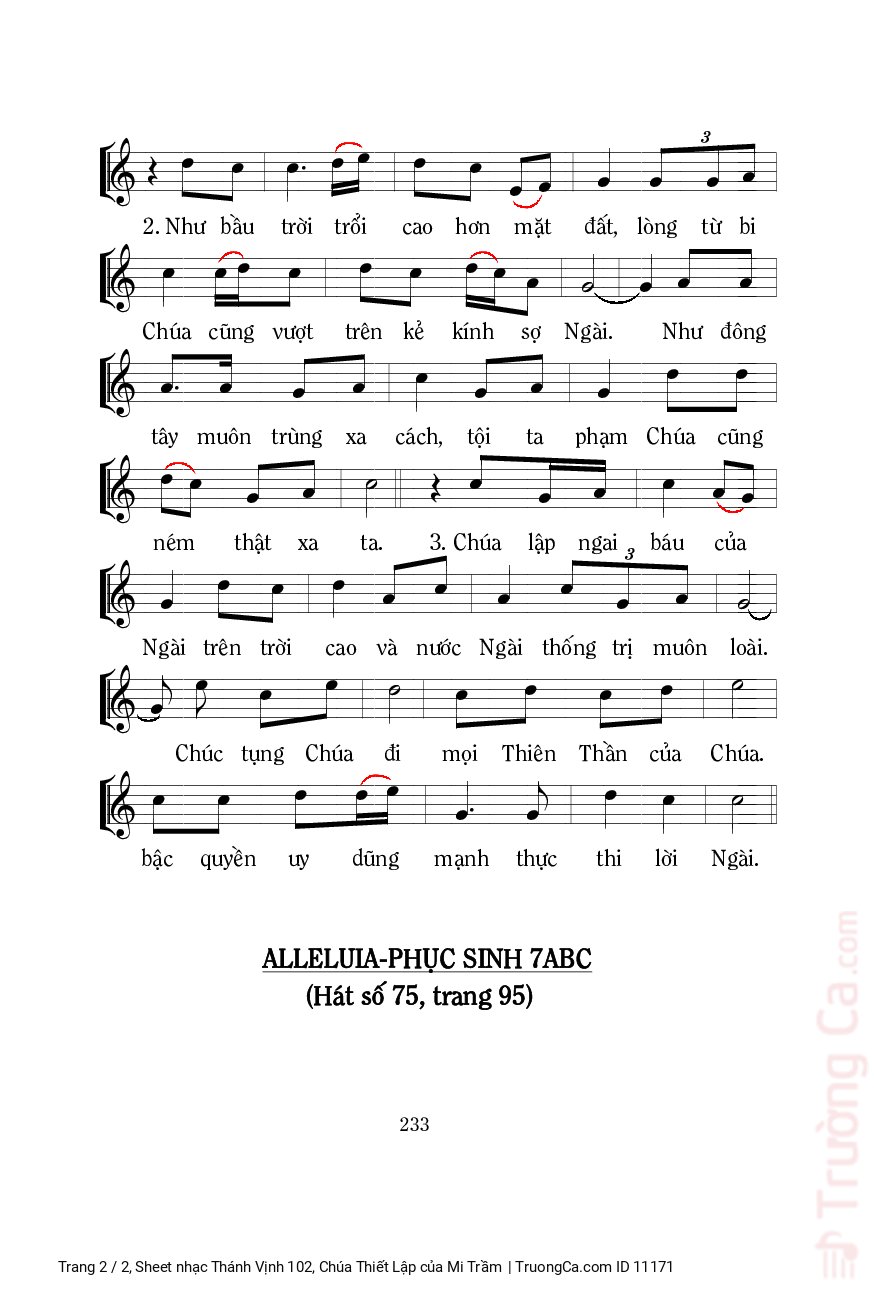 Page 2 of Sheet music PDF Thánh Vịnh 102, Chúa Thiết Lập - Mi Trầm