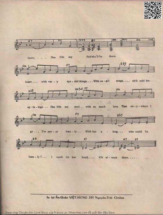 Page 3 of Sheet music PDF Chuyện tình (Love Story) - Francis Lai