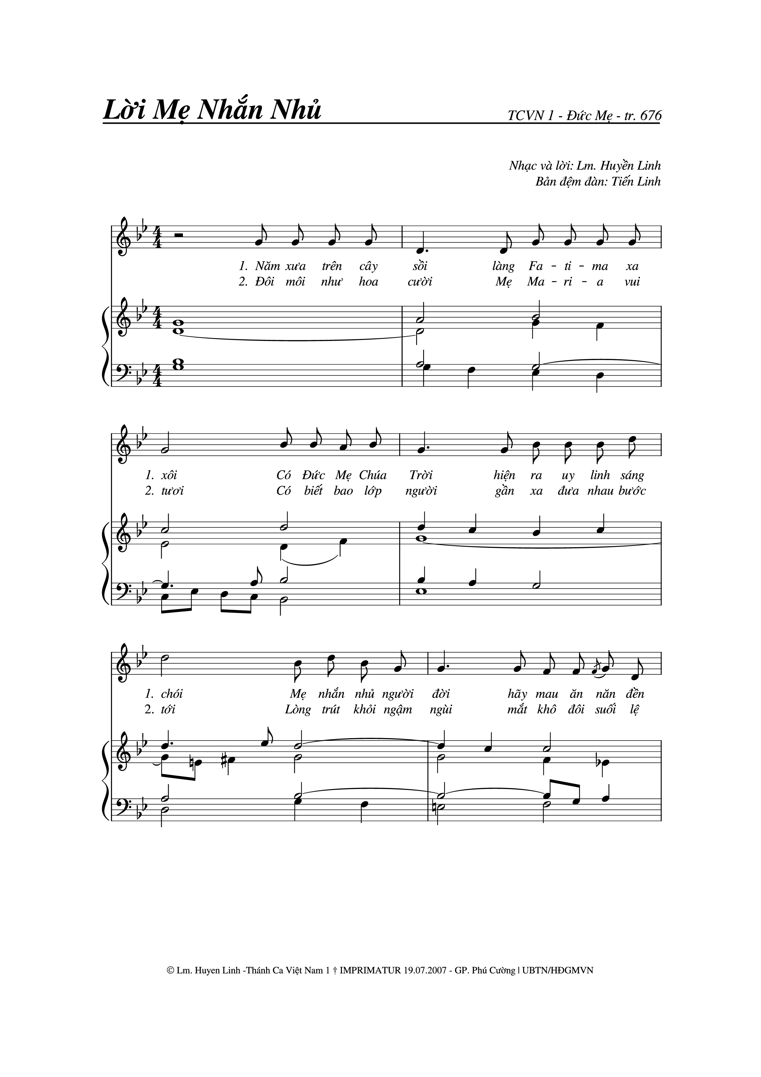 Lời Mẹ Nhắn Nhủ (đệm piano)