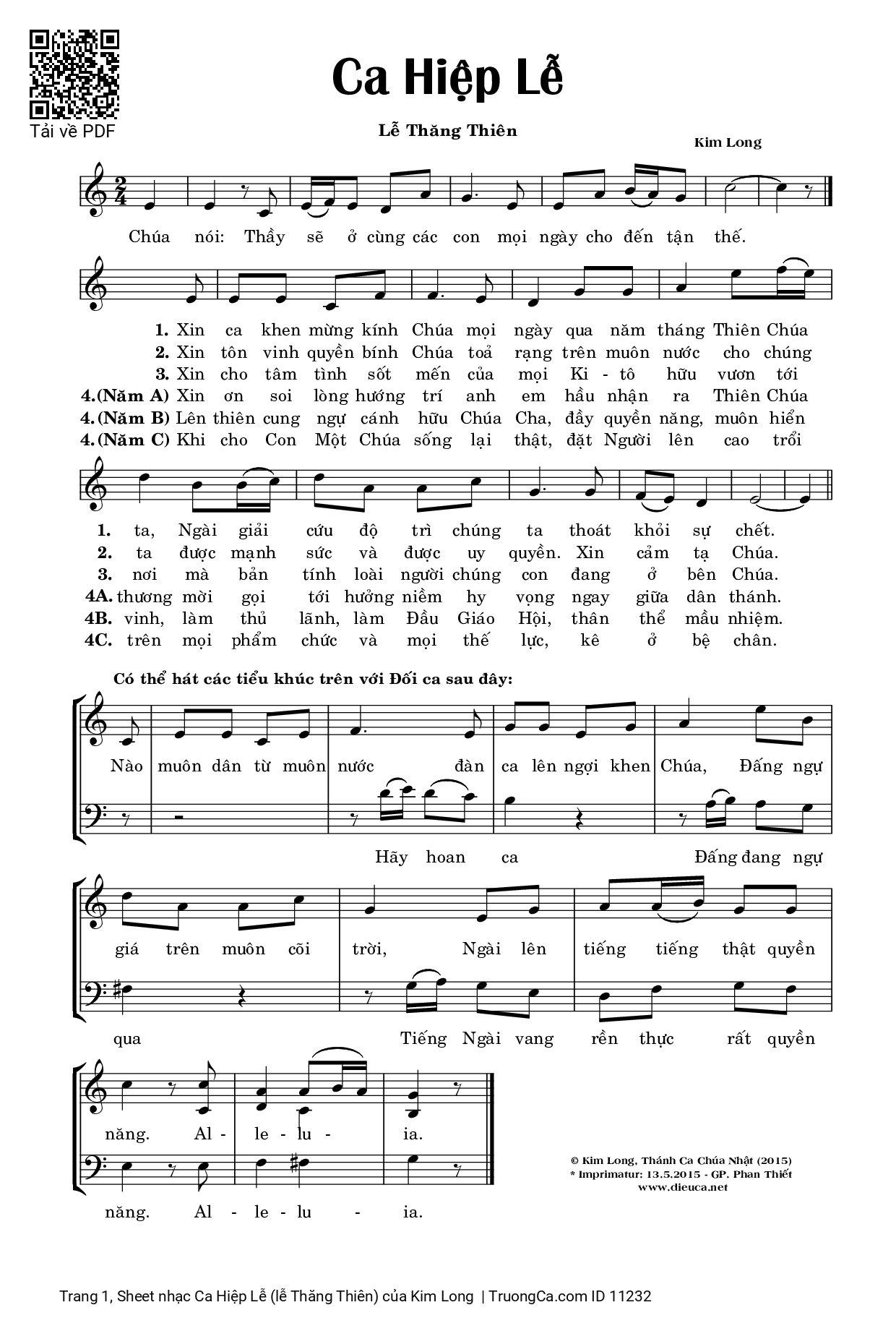 Chúa nói Thầy sẽ ở cùng các con mọi ngày cho đến tận thế, Trang 1