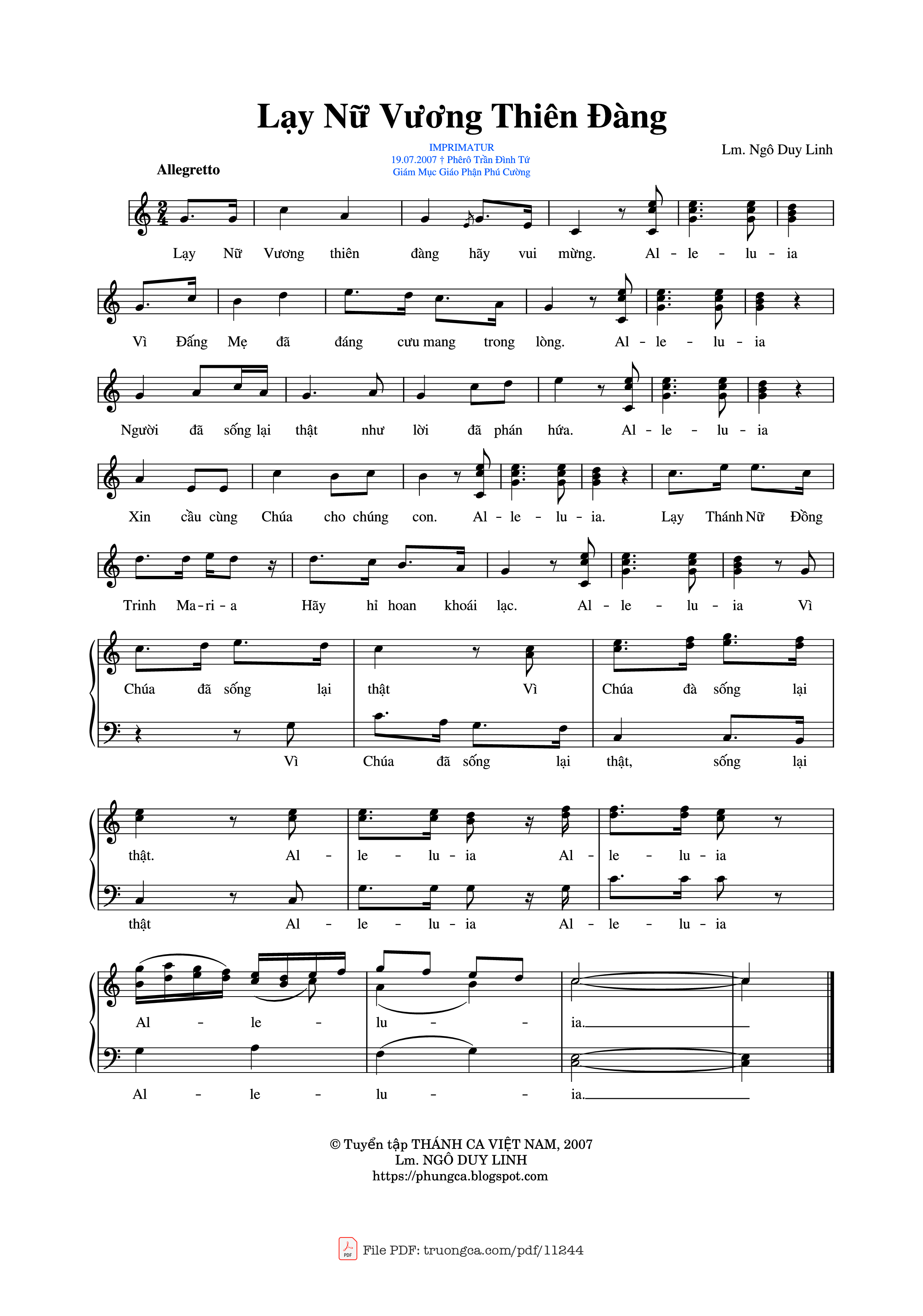 Page 2 of Sheet music PDF Nữ Vương Thiên đàng - Ngô Duy Linh