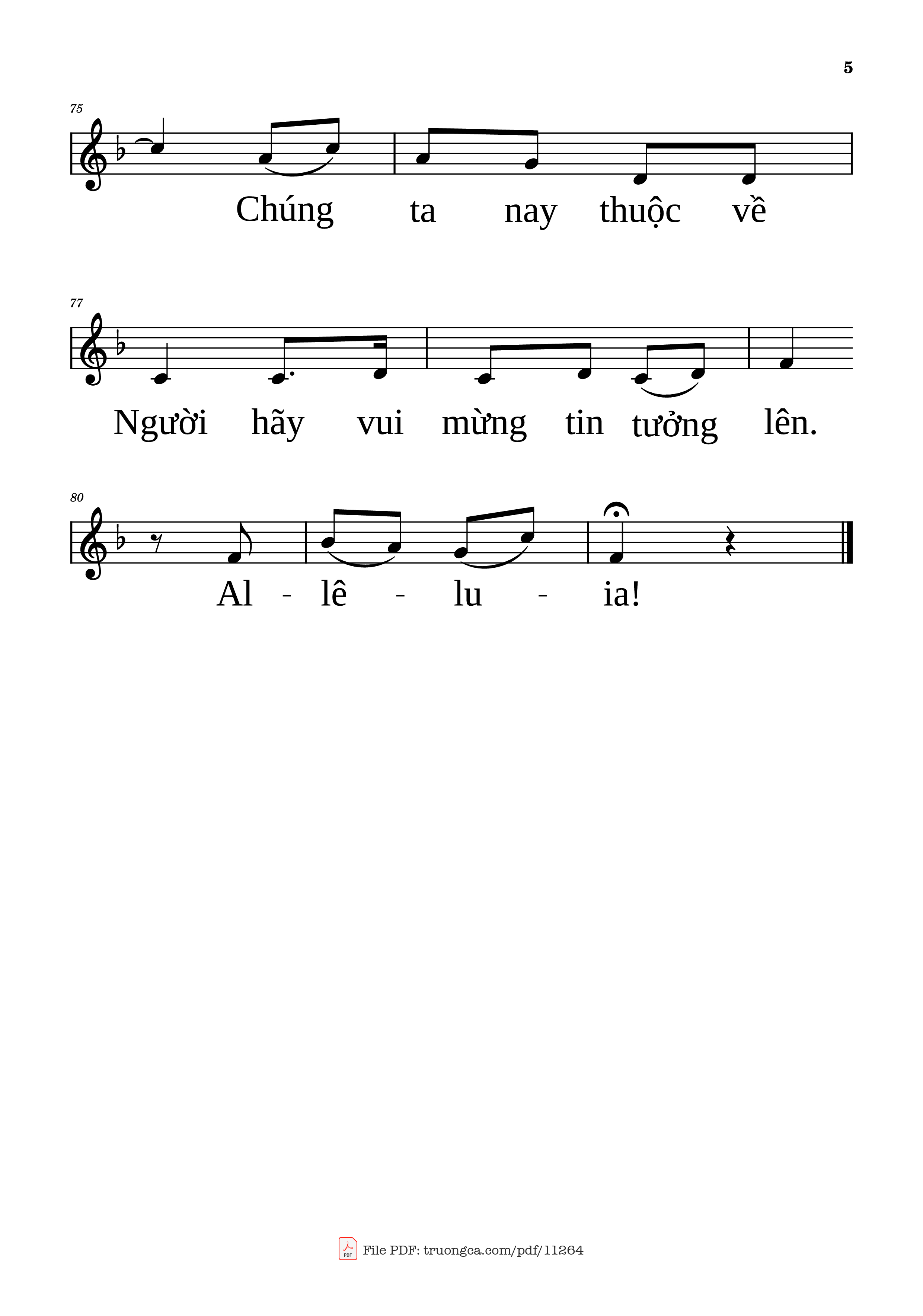 Page 5 of Sheet music PDF Chúa đã Sống Lại - Kim Long